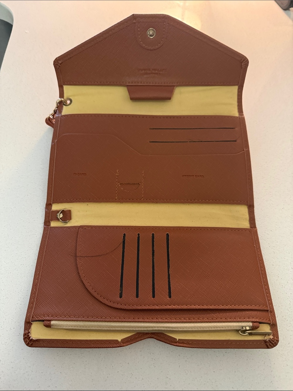 Brown Leather Travel Wallet Organizer
